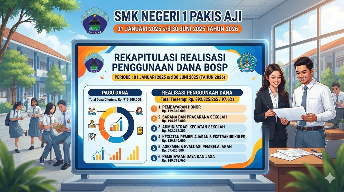 Rekapitulasi Realisasi Penggunaan Dana BOSP Periode Tanggal : 01 Januari 2025 s/d 30 Juni 2025 Tahun 2026